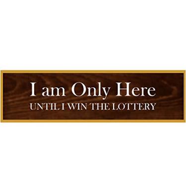 Imagem de Imprue Placa de identificação de mesa - presente de escritório engraçado - plástico, 5 x 20 cm, estilo I Am Only Here