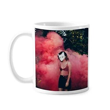 Imagem de Pink Fog Head Girl Florestal Science Nature Scenery Caneca Cerâmica Café Porcelana