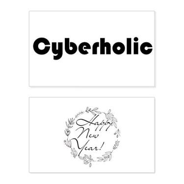 Imagem de Elegante palavra Cyberholic Festival Ano Novo Cartão de felicitações Bless Message Present