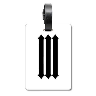 Imagem de Algarismos romanos três em silhueta preta, bolsa de bagagem, etiqueta para bagagem, etiqueta para pendurar