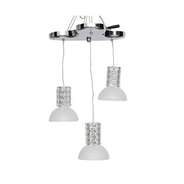 Imagem de Bella Iluminação BASICHO031B Pendente, Cromado/ Branco, Bivolt