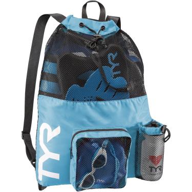 Imagem de TYR, Mochila Big Mesh Mummy para natação, academia e treino, Azul, Único