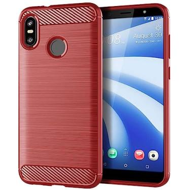 Imagem de Compatível com/substituição para HTC U12 Life Case capa traseira ultrafina TPU bumper SSDTXW (vermelho)