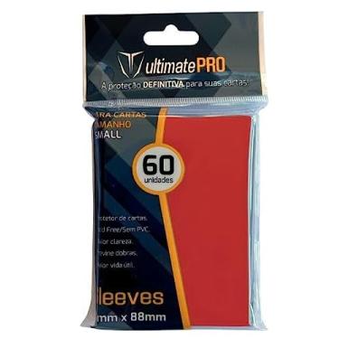 Imagem de Sleeves Small 61mm x 88mm para YuGiOh Ultimate Pro c/ 60 Vermelho
