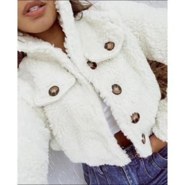 Imagem de Casaco Pelinho Curto com Botões-Feminino