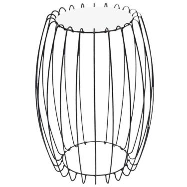 Imagem de Mesa Apoio Lateral 43 cm Tampo Vidro Branco Base Metal Preto Nacc