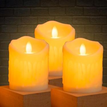 Imagem de Vela Led Eletrônica Chamejante 7 cm KIT 3 peças CBRN20300 - Commerce Brasil