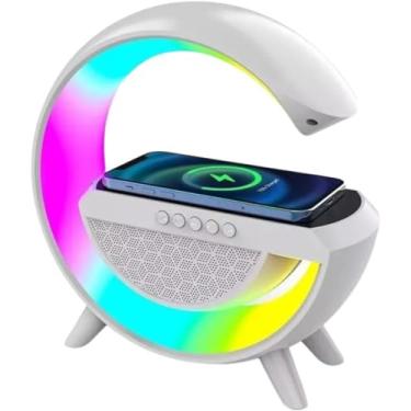 Imagem de Luminária G Speaker Caixa de Som Luz de Led RGB Carregador para Celular por Indução Bluetooth sem fio Speaker Wireless