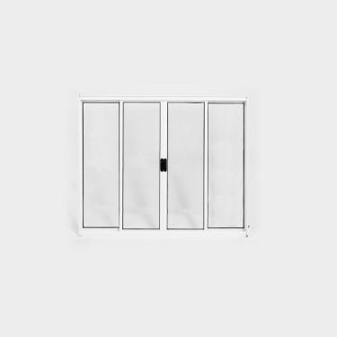Imagem de Janela de Alumínio de Correr 120x150cm 4 Folhas sem Grade Plus Lux Esquadrias Branco