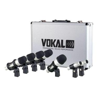 Imagem de Kit de Microfones para Bateria 7 Peças com Cabos para Bateria Vokal VDM7