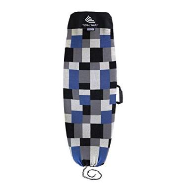Imagem de Tidal Wake TAG-IT Snub Nose Surf & Wake Board Sock Bag com Built-in Carry Handle & Name TAG 58", Personalize com seu nome! (azul e cinza Colorblox design)