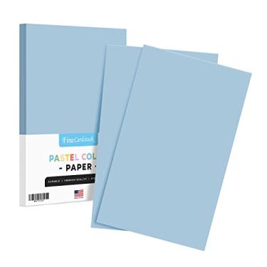 Imagem de Papel de cor pastel azul de 21,5 x 35,5 cm – Ótimo para artes e artesanato e impressão de papelaria | Ofício, tamanho do menu | Papel de 9 kg (64 gsm) | 50 folhas por pacote