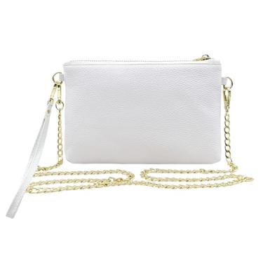 Imagem de Beurlike Bolsa clutch de palha para mulheres, carteira de pulso de praia pequena bolsa transversal para meninas, Vlichee Branco