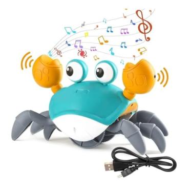 Imagem de Caranguejo Brinquedo Fujão com Música Sensor Indução Anda e Dança Brinquedo para Engatinhar Recarregável por Usb Marca Myfound