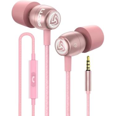 Imagem de LUDOS Fones de ouvido intra-auriculares Clamor com fio, 5 anos de garantia, fones de ouvido com microfone, fones de ouvido com isolamento de ruído, espuma de memória para iPhone, Samsung, estudantes