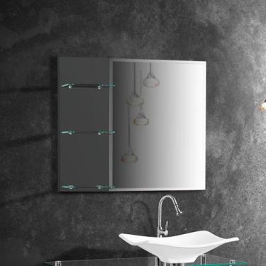 Imagem de Armario Para Banheiro Espelheira City Detalhe Em Vidro 67,5cm Grafite