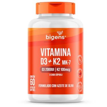 Imagem de Biogens Vitamina D3 2000UI + K2 MK-7 100mcg com Óleo de Oliva, 60 Cápsulas