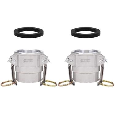 Imagem de DERPIPE Encaixe Camlock PartD de alumínio – 3,8 cm trava de came fêmea x 3,8 cm fêmea NPT tipo D ranhura mangueira adaptador de desconexão rápida (pacote com 2)