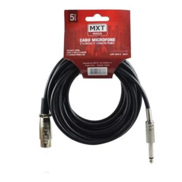 Imagem de Cabo Microfone P10 Mono X Canon Xlr Femea 5 Metros Cor Preto - MXT