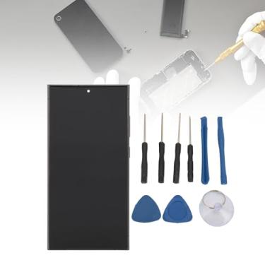 Imagem de Substituição de tela para S24 Ultra Phone Organic LED Display Touch Screen Digitalizador Assembléia com função de impressão digital de moldura e ferramentas de reparo (preto)