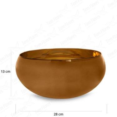 Imagem de Vaso de Vidro Margot Pequeno Espelhado Ambar 28x13 - Tem Flores