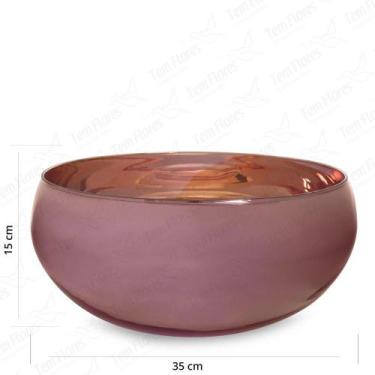 Imagem de Vaso de Vidro Margot Grande Espelhado Rose 35x15 - Tem Flores