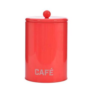 Imagem de Lata Hermética Café Laranja 11x18x11Cm Metal - Mai Home