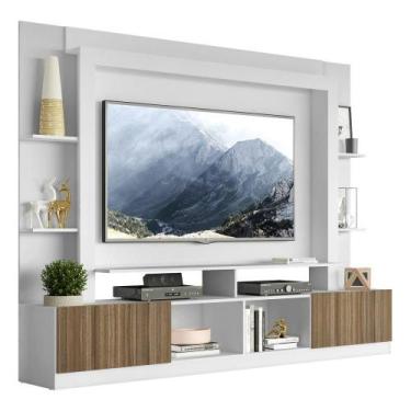 Imagem de Estante com Suporte TV 65" e 2 portas Oslo Multimóveis V3386, Branco/M