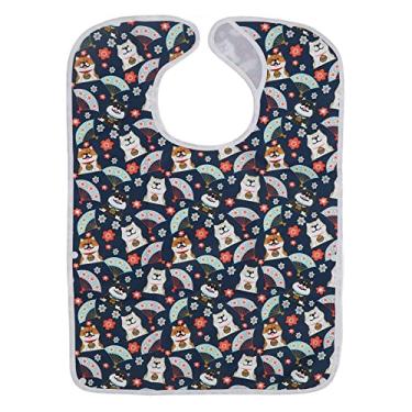 Imagem de Babadores Adultos para Comer, Protetores de Roupas Reutilizáveis, Babadores Adultos de 3 Camadas Laváveis ​​na Máquina para Idosos, Homens, Mulheres (Cachorro)