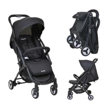Imagem de Carrinho de Passeio do Bebê Reclinável Compacto Hoodie Preto 0 a 15Kg 
