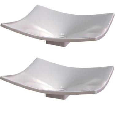 Imagem de Kit 02 Cubas de Apoio Para Banheiro Lavabo C01 Folha F44 Bege - Lyam D