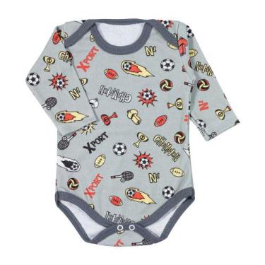Imagem de Body de bebê longo estampa champion cinza - Era Uma Vez, P