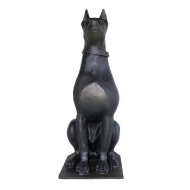 Imagem de Escultura Cachorro Doberman em Ferro Fundido Decoração 90cm - Rig Fund