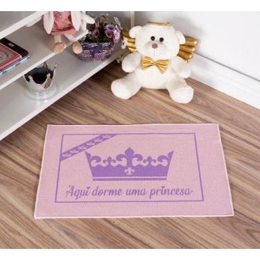 Imagem de Tapete Infantil Rosa Princesa Lilás 45X70CM - FASTLAR
