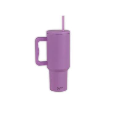 Imagem de Garrafa Térmica Gymee PAR de 1200ml em Cores Monocromáticas Design Minimalista para Pessoas que Inovam Diariamente (Malva Purple)