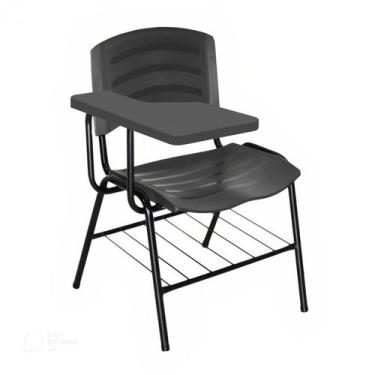 Imagem de Cadeira Universitária Plástica Prancheta PLÁSTICA - COR PRETO - POLLO 