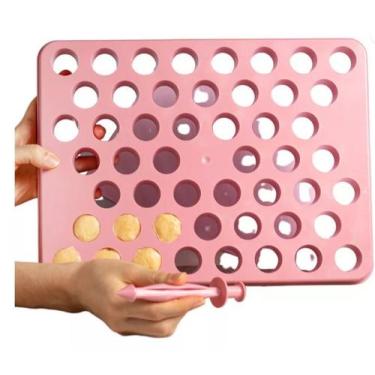 Imagem de Placa Porcionadora Doces E Brigadeiros 18g 50 Furos Bluestar Rosa Bebê