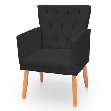 Imagem de Poltrona Capitonê Clássica Confortável para Sala e Quarto Ana Suede - 