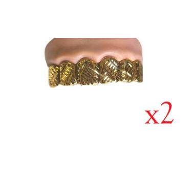 Imagem de Fantasia Dentes Falsos Estilo Rapper Dourado c/ gengiva-2un - Lynx