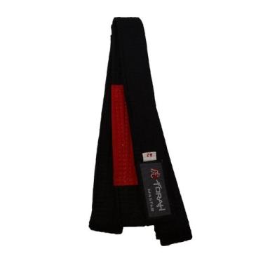 Imagem de Faixa de Jiu Jitsu Master Com Ponteira Adulto Preto Torah, Preto, A2