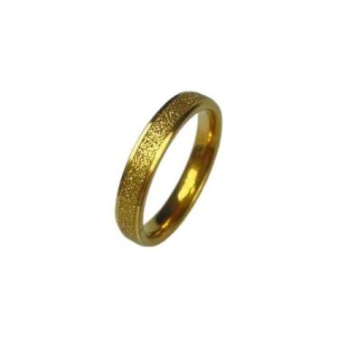 Imagem de Aliança Aço Inox Dourada Diamantada 4mm - Arien Semijoias, 19