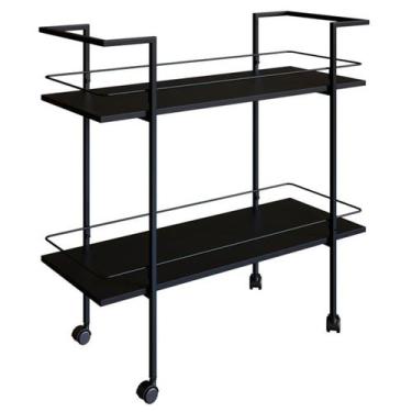 Imagem de Carrinho Bar Industrial Com Rodizios P1036 Preto PP Milani Store - Pla