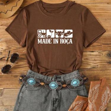 Imagem de Blusa Manga Curta Nova Moda Agro Cowboy Country Made in Roça - NoBrand