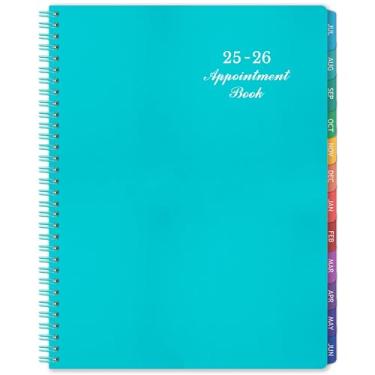 Imagem de Agenda e agenda semanal 2025-2026 - Agenda horária diária 2025-2026, 23 x 28 cm, julho de 2025 - junho de 2026, intervalo de 30 minutos, plano - encadernação em espiral, papel grosso - verde-petróleo