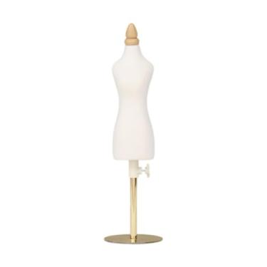 Imagem de rockible Mini vestido forma forma de vestido feminino com suporte, manequim de costura em miniatura, , S and Gold