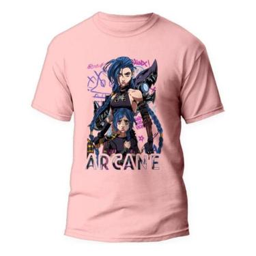 Imagem de Camiseta Jinx League Of Legends Arcane V01 Camisa Algodão - Kamisetas 