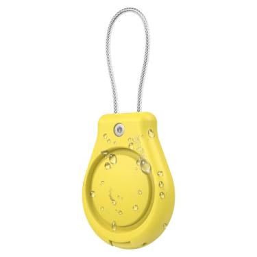 Imagem de Inesore Pacote com 1 porta-chaves IPX8 impermeável AirTag, capa de bloqueio de etiqueta de ar com cabo de arame compatível com Apple AirTags, porta-chaves ultra durável antiperda para bagagem, cão,