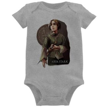 Imagem de Body Bebê Arya Stark Valar Morghulis - Foca na Moda, Cinza, M