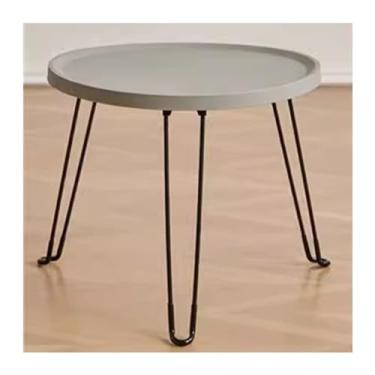 Imagem de LICONG-2020 Cubabinet lateral mesa de centro dobrável pequena mesa redonda sofá mesa lateral sala de estar mesa simples armário de canto (cor: C)