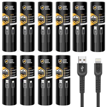 Imagem de Cabo Dual Shock Lightning / USB A - Preto - 1,2m - no Atacado - Caixa Fechada 10 Unidades - Gshield